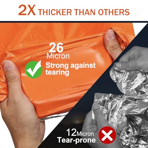 Emergency Blankets for Survival 3 Pack - Orange, Extra Large & Thick