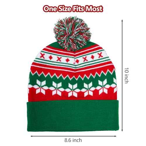 hoyuwak Red Beanie with Pom Pom Christmas Hat Winter Hat Knit Cap for Men Women Holiday Party Xmas Accessories Decoration