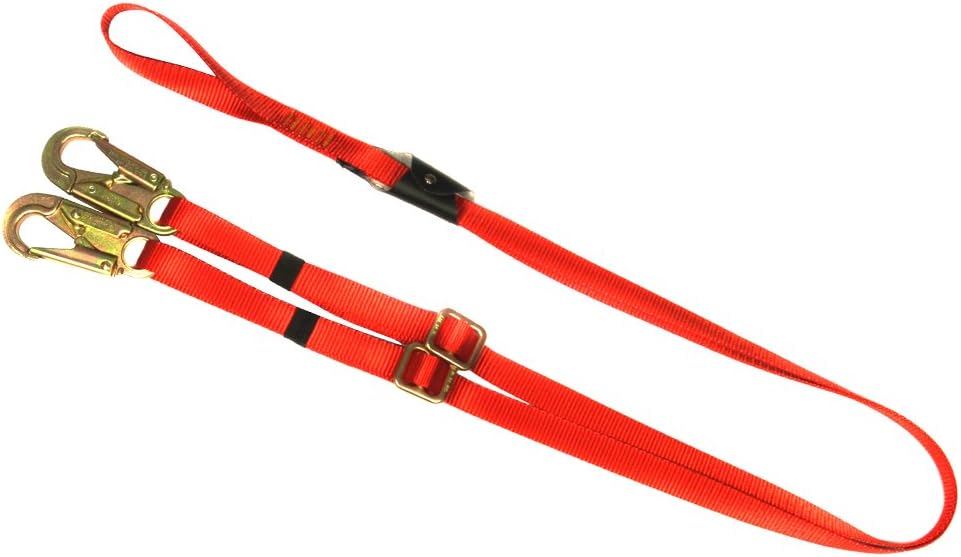 Fusion Climb Y Legged Lanyard with Double Locking Snap Hook, Red/Gold