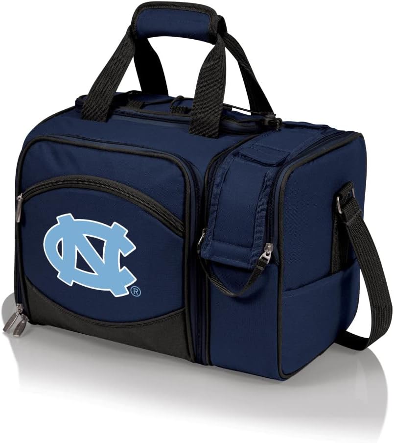NCAA Malibu Cooler Picnic Basket - Insulated Tote with Complete Picnic Set