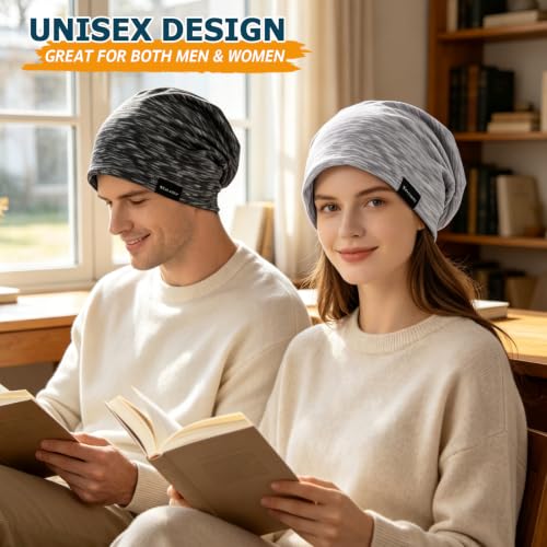Multicolor 4-Pack Cotton Slouchy Beanie Hat for Men Women - UV Protection & Breathable Summer Headwear