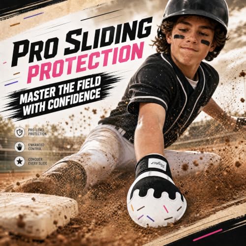 Youth Baseball Sliding Mitt - Ice Cream Sliding Mitt for Hand Protection, Polar Shadow Variation