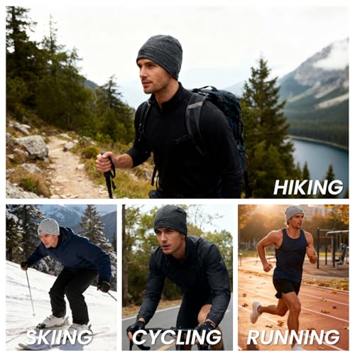 WANDER Skull Cap Winter Running Beanies Hats Men Lightweight Sleep Helmet Liner Outdoors Sports Skull Caps