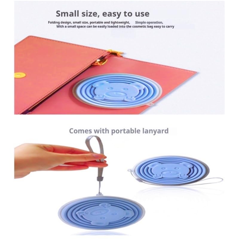 JIALWSJWAN Silicone Collapsible Travel Cup with Lid, 270ml, Blue