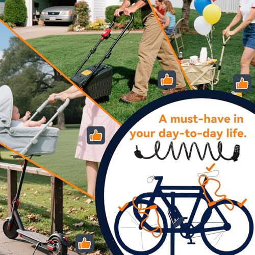 SEPOX 6FT Retractable Bike Lock with 5-Digit Combination and Bracket - 2 Pack - Variation 2/5 Digits-6 Feet