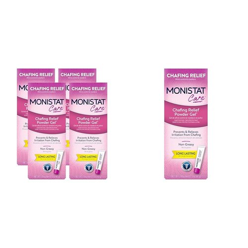 Monistat Chafing Relief Gel 4 Pack 1.5 Oz & 1 Pack 1.5 Oz Anti-Chafe Protection