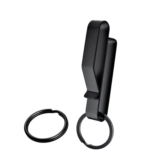 QenDec Duty Belt Key Holder,Belt Key Clip,Stainless Steel Tactical Stealth Key Ring Holder Special for Police and Fire Agencies Duty Belt(2.25-Inch Max) (Black 1 Pack)