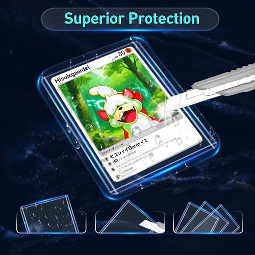 100 Clear Hard Plastic Card Sleeves 3x4 Inches for Trading Cards & Collectibles