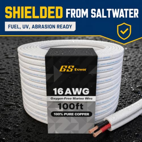 16 AWG Marine Duplex Wire - 100 Ft Tinned Copper Boat Wiring - Saltwater Rated