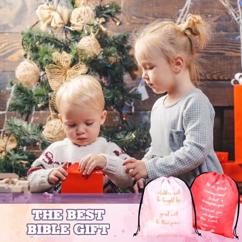 Hosuly 30 Pcs Christian Drawstring Bags Religious Watercolor Bag