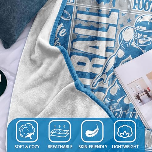Football Gifts Blanket, Soft Flannel Throw for Team Lovers 50x40"