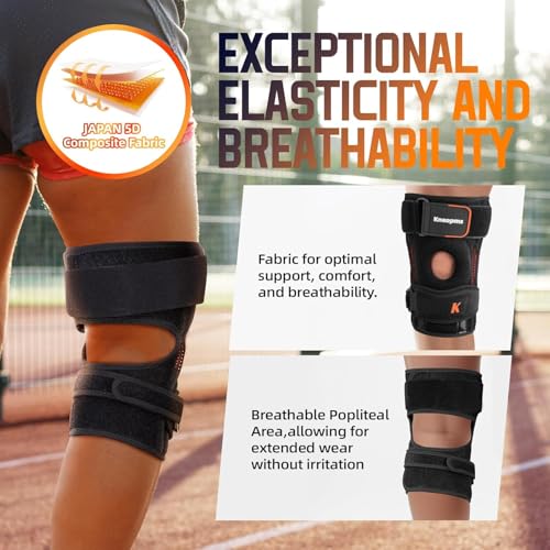 New Upgraded 2-in-1 Professional Knee Brace for Pain Relief,Adjustable Knee Support with Patella Pad & Side Stabilizers, Compression Knee Sleeve for Meniscus Tear, ACL, Joint Pain, Runner, Workout-Men & Women (L/XL)