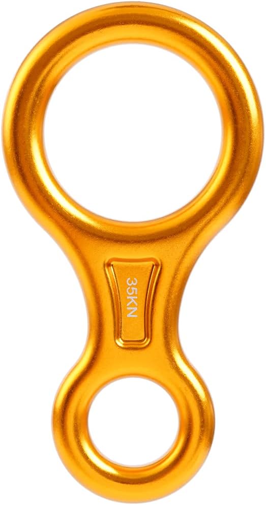 PROND Terminal 8 Descender, Climb Aluminum Figure 8 Descender Rigging Plate Heavy Duty, 35KN Aluminum Alloy Descender for Outdoor Climbing Rappel Gear Downhill Ring Equipment and Belay Device