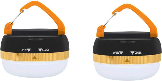 2 Pack LED Camping Lantern,Portable Tent Light with Retractable Hook and 5 Light Modes,Best for Adults and Kids