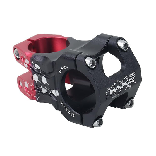 FOMTOR 31.8 Stem 50mm Bike Stem, MTB Stem Mountain Bike Stem Short Handlebar Stem for Most Bicycle, Road Bike, MTB, BMX, Fixie Gear, Cycling (Black Red)