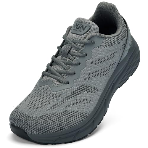 Wide Toe Box Athletic Shoes for Men - Cushioned Road Running Sneakers - Dark Grey 14 Wide