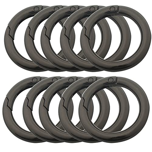 2 Inch Black Carabiner Clips Set with Spring Gate for DIY Crafts & Keychains