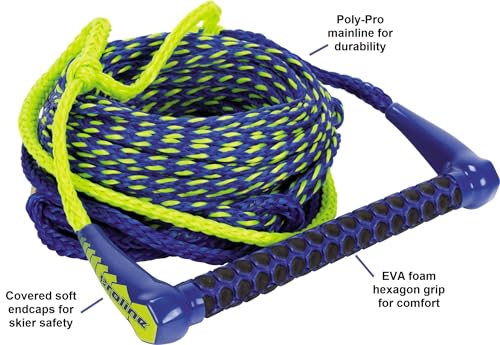 PROLINE Waterski Rope - Blue & Yellow 75ft Deep-V Water Ski Line
