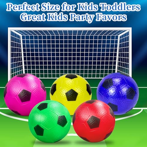 Mini Soccer Balls for Kids - 12 Pack Colorful Soccer Toys with Pump - Party Favors