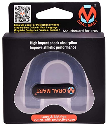 Pro Mouth Guard for Sports Adults - White/Black, MMA, Football, Boxing