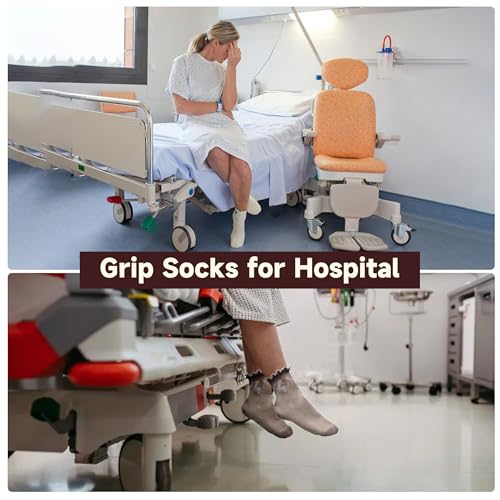 Cotton Pilates Grip Socks for Women - 4 or 6 Pairs Heart-Patterned Yoga Socks with Color Variations