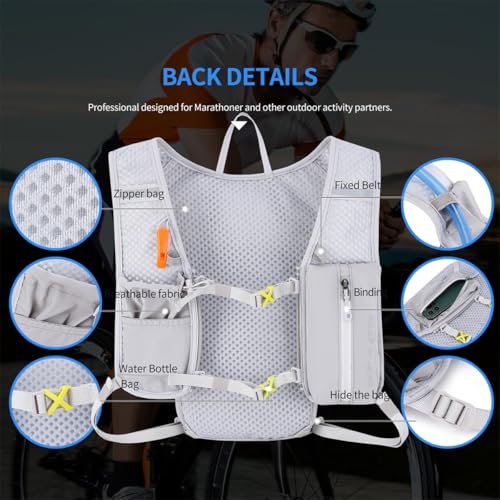Running Hydration Vest Backpack,Lightweight Insulated Pack Daypack for Hiking Trail Running Cycling Race Marathon for Women Men