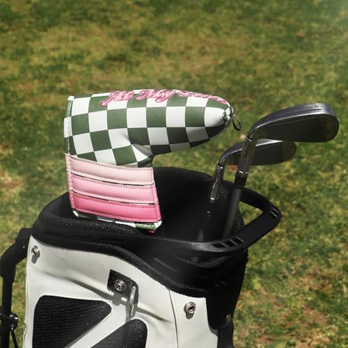 Craftsman Golf Club Head Cover for Driver Fairway Hybrid Putter Blade - Pink Checkered