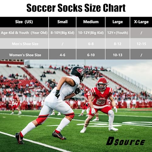 Dsource Unisex Soccer Socks, Knee High Solid Baseball Football Sports Team Socks