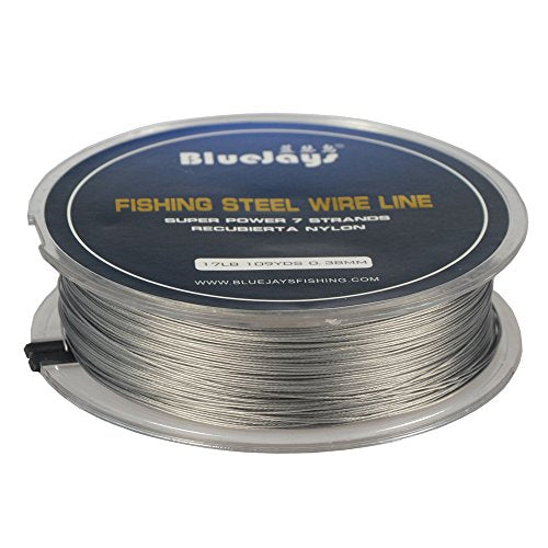 100M 17LB Stainless Steel Fishing Wire Leader with Nylon Coating - Super Soft, Waterproof