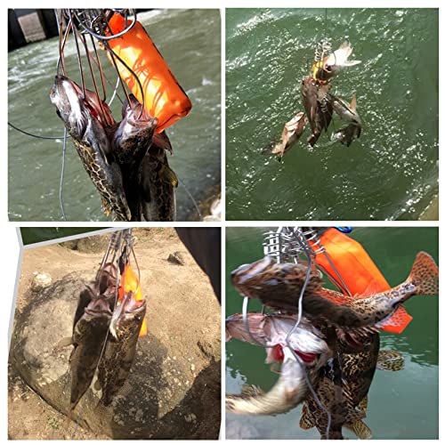 5m Stainless Steel Fish Stringer Kit with Float & 10 Snaps for Live Fish