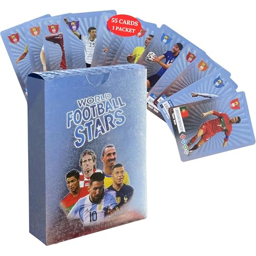 White Soccer Cards Pack - 55 Cards Per Set for Fans & Collectors