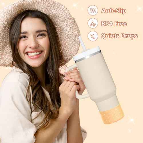 WUQID Protective Bling Silicone Boot Sleeve, Compatible with Stanley Tumbler 20-40oz & Hydro Flask Bottle 12oz-24oz, Glitter Reduces Dents Sleeve Cover for More Bottles/Tumblers Bottom of 2.83-2.95in