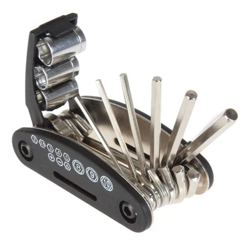Mocaboutu 16 in 1 Bike Repair Tools Kit - Compact Design, Multifunctional Bicycle Repair Tool Set for Tire, Chain, Spoke, and More - Multifunctional Folding Bicycle Repair Combination