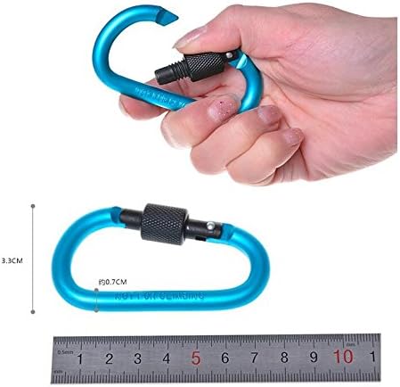 6 pcs/Set D Ring Key Chain Locking Carabiner Aluminum Multi-Purpose Hook Strong Lock Buckle Outdoor Equipment