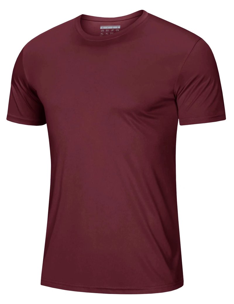 MAGCOMSEN Short Sleeve T Shirt Men UV Protection UPF 50 Shirts Moisture Wicking Quick Dry T Shirts Active Shirts Crew Neck Wine