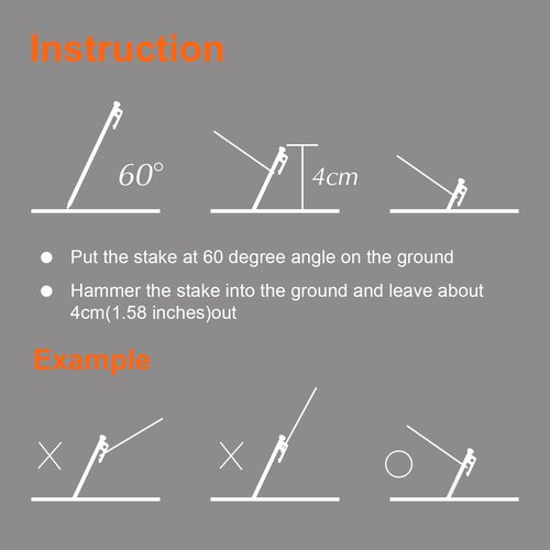 Eurmax USA 10 inch Multiuse Heavy Duty Steel Tent Stakes Tarp Pegs Camping Stakes for Outdoor Camping Canopy and tarp with 4 Ropes 10FT Length,8pcs(Orange)