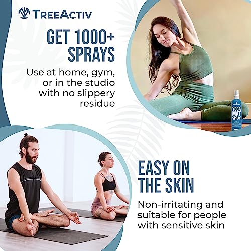 Yoga Mat Cleaner Spray with Tea Tree Oil - All-Purpose Gym & Exercise Equipment Freshener - 4 fl oz
