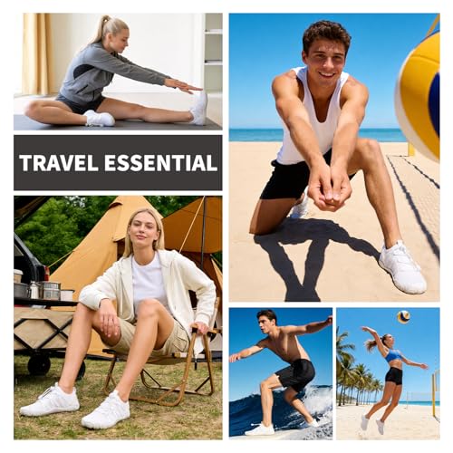 9.5 Women Men Water Shoes - Quick Dry Barefoot Beach & Pool Slip-On, White