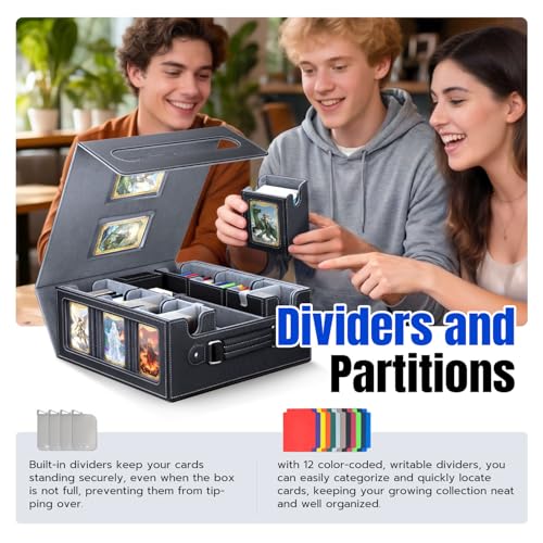 MTG Commander Deck Box with Handle for 6 Decks, Card Organizer & Storage