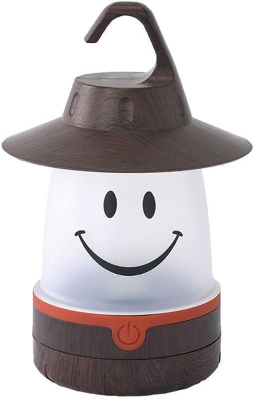 Time Concept SMiLE Soft LED Night Lantern - Woody Brown - Hanging Lamp, Battery-Operated