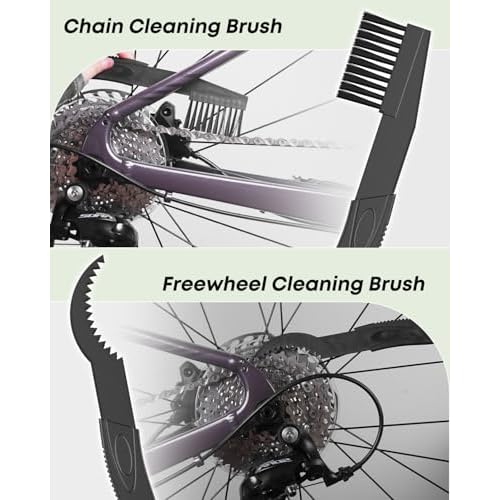 Pawfly Bike Single Speed Freewheel Removal Tool with Sprocket & Chain Cleaning Brushes, 4 Notch Sprocket Puller Tool, BMX Bicycle Freewheel Remover, One-Speed Freewheel Disassembly Tool, Silver