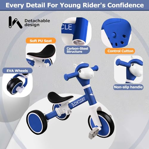 FZHZZ 4-in-1 Toddler Tricycle with Lights & Music - Basic Blue