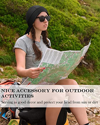 Foaincore 8 Pack Do Rags for Men Black Simple Style Outdoor Cycling Headwear