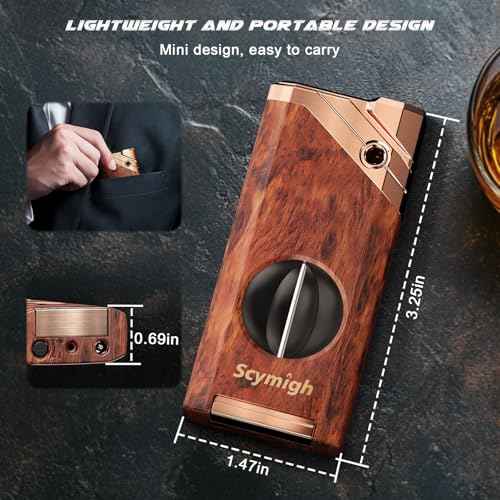 All-in-one Torch Lighter with Tool, Holder, Windproof Flame, Refillable Butane Jet Flame Lighter, Multifunctional Accessories, Gifts for Men, Cool Lighters for Candle, Outdoor (Without Gas)