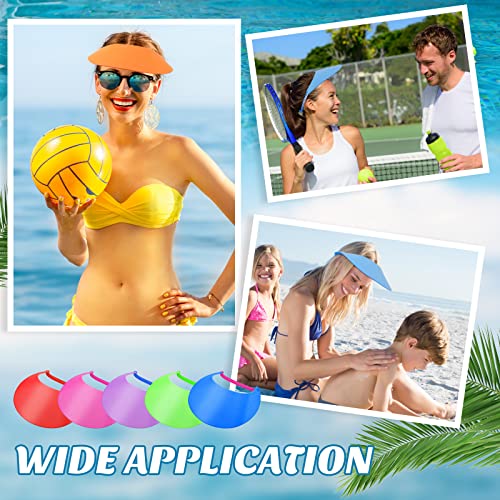 Hanaive 9 Pcs Foam Sun Visors for Women and Kids - Classic Colors