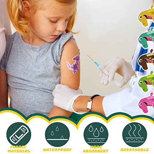 Sinmoe 60 Pcs Kids Dinosaur Bandages Bulk Cute Cartoon Adhesive Bandages Colorful Breathable Protect Scrapes and Cuts for Boys Girls Children Toddlers