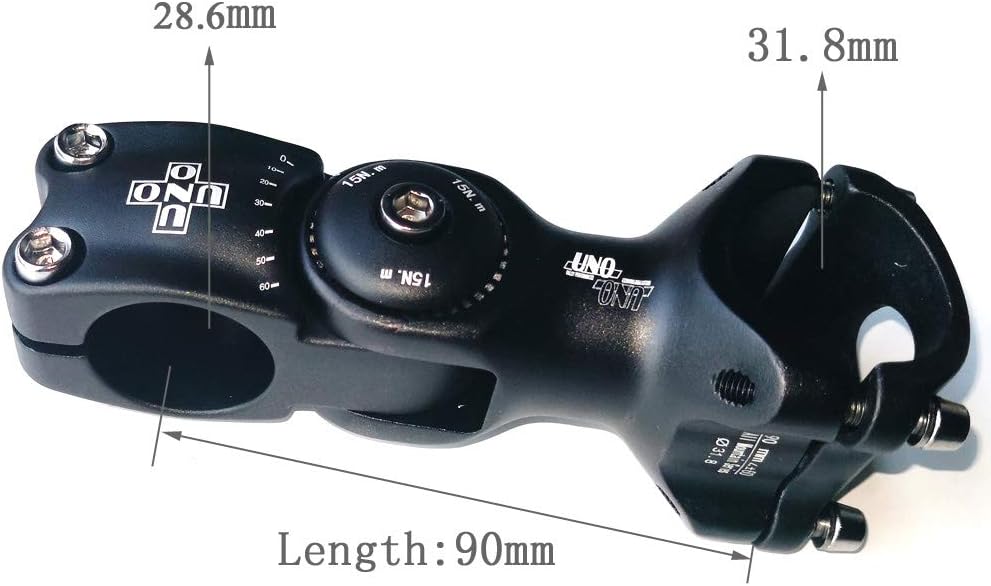 FOMTOR 31.8mm 25.4mm Adjustable Stem 90mm 110mm 0~60 Degree UNO MTB Adjustable Handlebar Stem for Most Mountain Bike Road Bike MTB