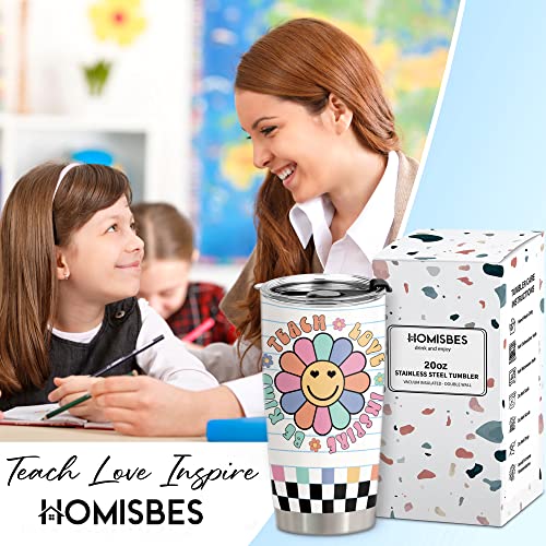 Teacher Appreciation Gift - 20oz Stainless Steel Tumbler with Lid & Straws - Back to School & Christmas Gift - Teacher 6