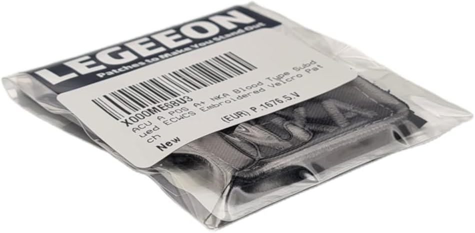 ACU A POS A+ NKA Blood Type Subdued ECWCS Embroidered Touch Fastener Patch