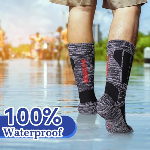 Unisex Waterproof Breathable Socks - X-Large Grey for Outdoor Activities